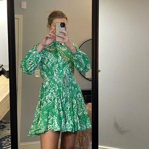 Green patterned dress from zara, purchased last year. Condition is like new